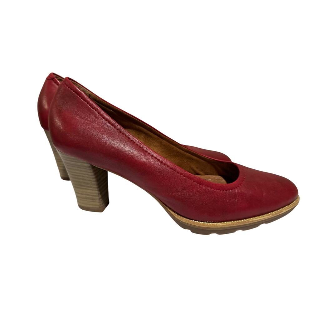 Tamaris Italian Leather Deep Red Heels EU 40 US 9